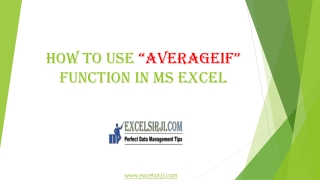 ExcelSirJi - Free Excel Tutorial for Online Excel Training and Courses