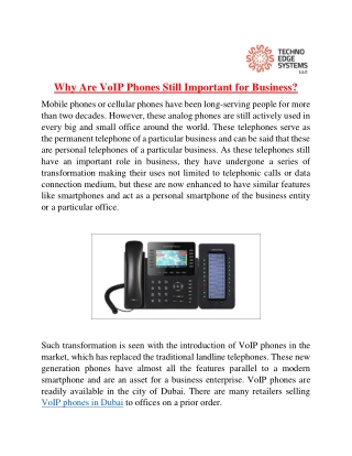 Why Are VoIP Phones Still Important for Business?