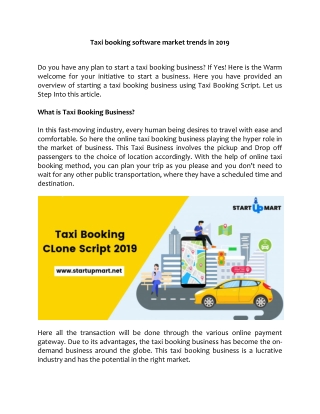 Taxi Booking Software Market Trends