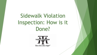 Sidewalk Violation Inspection: How is it Done?