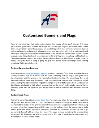 Customized Banners and Flags