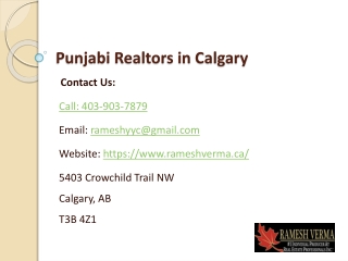 Punjabi Realtors in Calgary