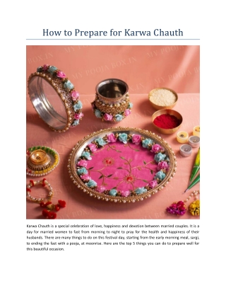 How to Prepare for Karwa Chauth