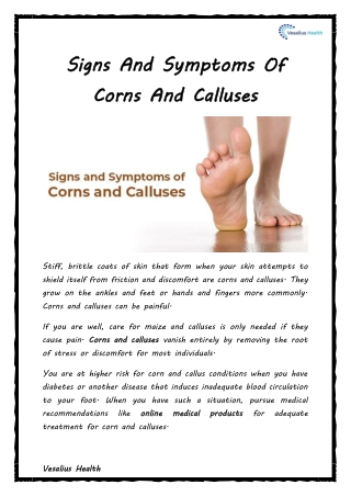 Signs And Symptoms Of Corns And Calluses