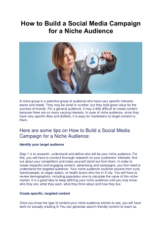 How to Build a Social Media Campaign for a Niche Audience