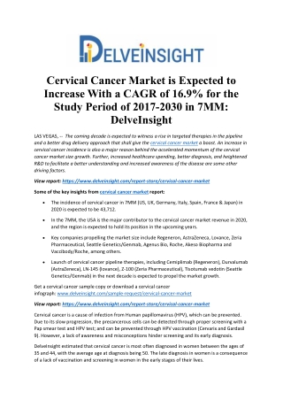 Cervical Cancer Market Analysis, Market Size, Epidemiology, Leading Companies, Drugs and Competitive Analysis by DelveIn