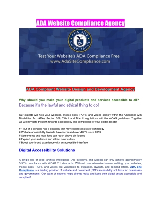 ADA Website Compliance Agency