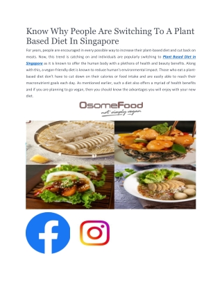 Whole Food Plant Based Diet Singapore | Osomefood.com