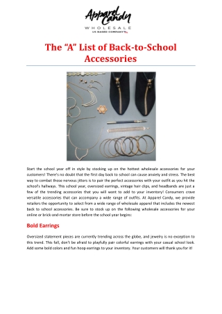 The “A” List of Back-to-School Accessories