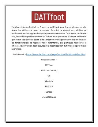 Analyse de match de football France | Dattfoot.com