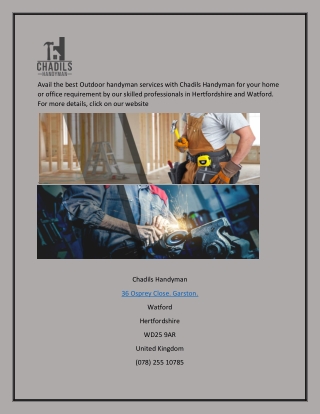 Outdoor Handyman Services In Watford | Chadilshandyman.co.uk