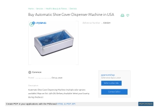 Buy Automatic Shoe Cover Dispenser Machine in USA
