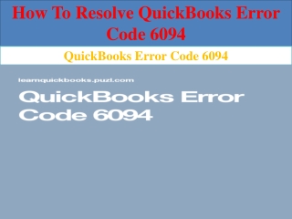 How To Resolve QuickBooks Error Code 6094