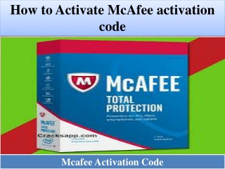 How to Activate McAfee activation code