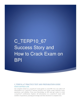 C_TERP10_67 Success Story and How to Crack Exam on BPI [PDF]