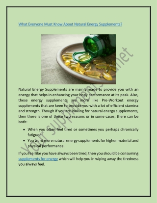 Natural Energy Supplements