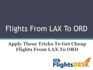 Flights From LAX To ORD