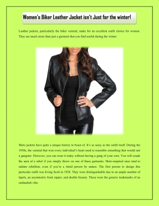 Women’s Biker Leather Jacket isn’t Just for the winter!