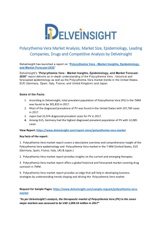 Polycythemia Vera Market Analysis, Market Size, Epidemiology, Leading Companies, Drugs and Competitive Analysis by Delve