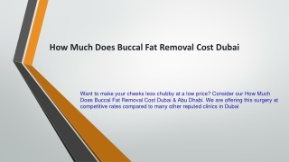 How Much Does Buccal Fat Removal Cost Dubai