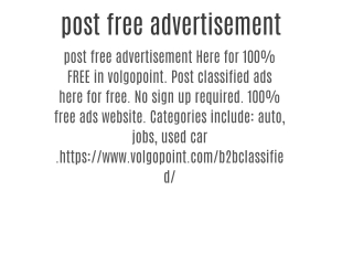 post free advertisement
