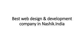 Best web design & development company in Nashik.India