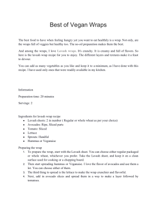 Best of Vegan Wraps