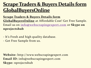 Scrape Traders & Buyers Details form GlobalBuyersOnline