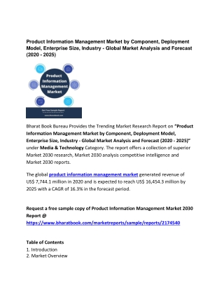 Product Information Management Market by Component, Deployment Model, Enterprise Size, Industry - Global Market Analysis