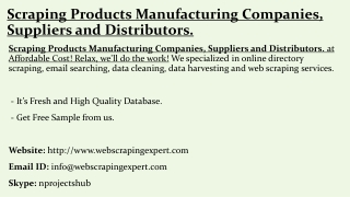 Scraping Products Manufacturing Companies, Suppliers and Distributors