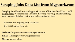 Scraping Jobs Data List from Mygwork.com