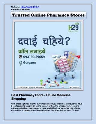 Medical Store Near Me for Home Delivery - Online Pharmacy Store - Health 29
