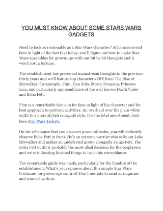 You Must Know About Some Stars Wars Gadgets