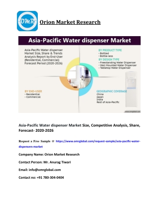 Asia Pacific Water dispenser Market Size, Competitive Analysis, Share, Forecast- 2020-2026