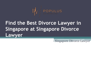 Best Divorce Lawyer in Singapore