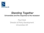 Standing Together Universities and the response to the recession