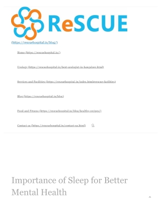 Importance of Sleep for Better Mental Health