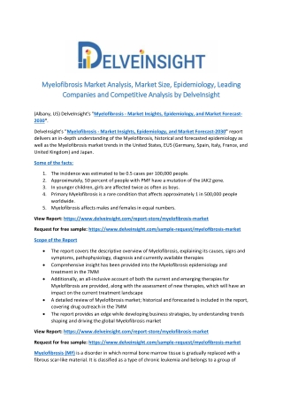 Myelofibrosis Market Analysis, Market Size, Epidemiology, Leading Companies and Competitive Analysis by DelveInsight