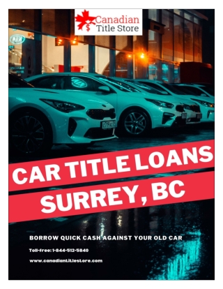 Car Title Loans Surrey BC for money against your car