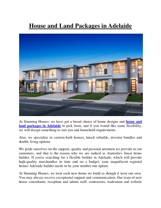 Home and land packages adelaide