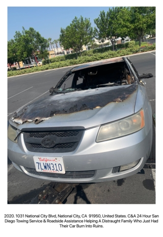 Burned Up Car Requires Professional Towing Service