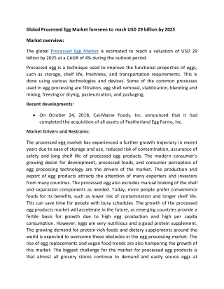 Asia Pacific to record the highest CAGR in the Global Processed Egg Market