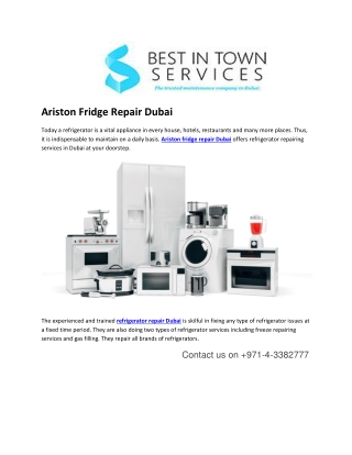 Ariston Fridge Repair Dubai - bestintownservices