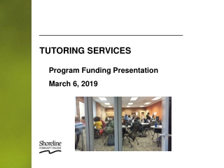 Program Funding Presentation March 6, 2019