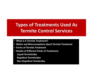 Types of Treatments Used As Termite Control Services
