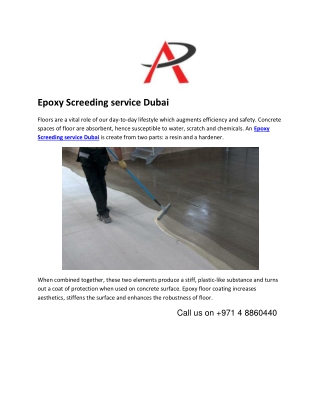 Epoxy Screeding service Dubai - apts