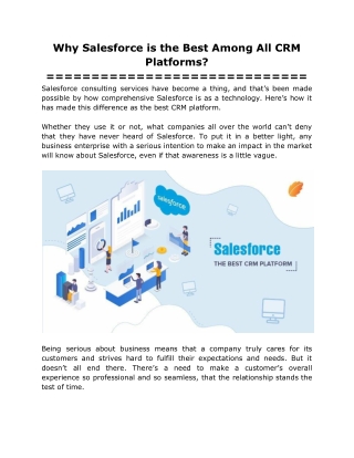 Why Salesforce is the Best Among All CRM Platforms?
