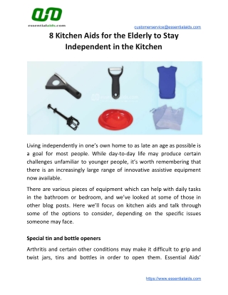 8 Kitchen Aids for the Elderly to Stay Independent in the Kitchen - Essential Aids UK