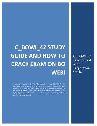 C_BOWI_42 Study Guide and How to Crack Exam on BO WEBI