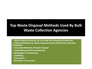 Top Waste Disposal Methods Used By Bulk Waste Collection Agencies